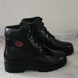 Harley-Davidson Women's Black and Red Boots
